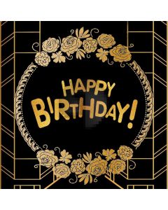 Birthday Flower Gold Computer Printed Photography Backdrop AUT-163