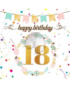 Birthday Flower Star Computer Printed Photography Backdrop AUT-171