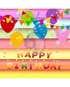 Balloon Candle Birthday Computer Printed Photography Backdrop AUT-174