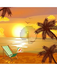 Sea Sun Chair Computer Printed Photography Backdrop AUT-189