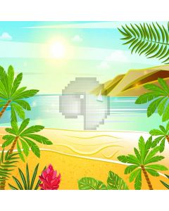 Sea Sun Plant Computer Printed Photography Backdrop AUT-192