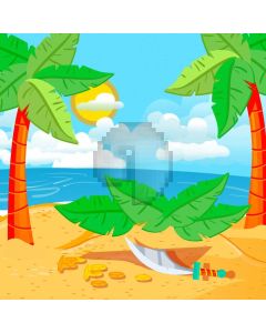 Tree Sand Leaves Sun Computer Printed Photography Backdrop AUT-194