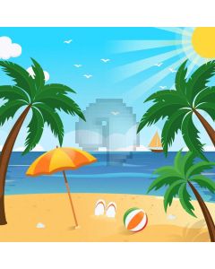 Sea Tree Sand Computer Printed Photography Backdrop AUT-196