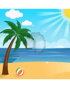 Sea Tree Cloud Sun Computer Printed Photography Backdrop AUT-200
