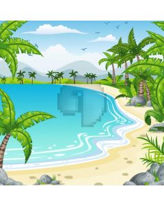 Sea Tree Stone Computer Printed Photography Backdrop AUT-203