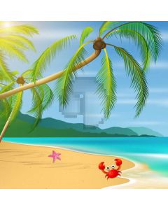 Tree Crab Sand Computer Printed Photography Backdrop AUT-204