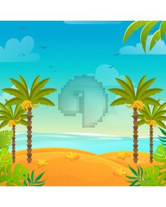 Sea Tree Cloud Computer Printed Photography Backdrop AUT-241