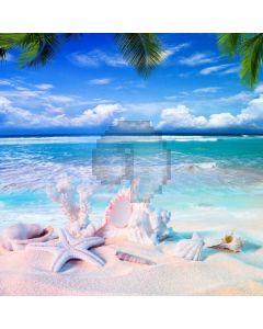 Sea Tree Sand Computer Printed Photography Backdrop AUT-253