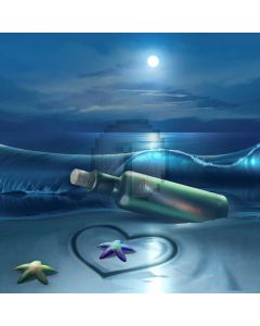 Sea Bottle Starfish Moon Computer Printed Photography Backdrop AUT-265