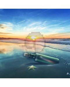 Sea Sunset Bottle Computer Printed Photography Backdrop AUT-315
