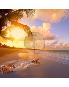 Sea Bottle Cloud Tree Computer Printed Photography Backdrop AUT-316