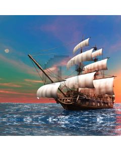 Boat Sea Computer Printed Photography Backdrop AUT-318