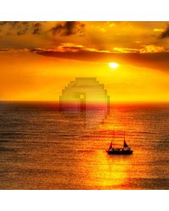Sea Boat Sun Computer Printed Photography Backdrop AUT-321