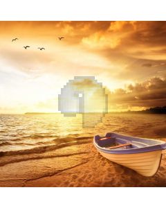 Sea Boat Bird Computer Printed Photography Backdrop AUT-339