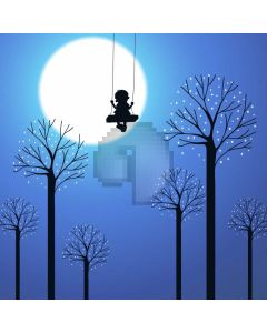 Moon Kid Tree Computer Printed Photography Backdrop AUT-369