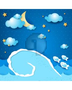 Moon Cloud Computer Printed Photography Backdrop AUT-373