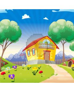 Sun Tree House Computer Printed Photography Backdrop AUT-400
