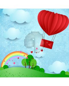 Rainbow Cloud Computer Printed Photography Backdrop AUT-406