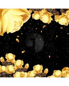 Flower Black Gold Computer Printed Photography Backdrop AUT-537