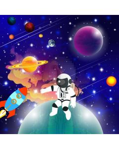Astronaut Star Rocket Computer Printed Photography Backdrop AUT-552