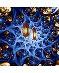 Light Blue Gold Computer Printed Photography Backdrop AUT-557