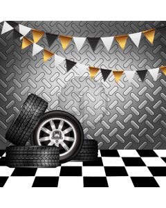 Flag Floor Wheel Computer Printed Photography Backdrop AUT-558