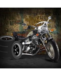 Motorbike Graffiti Wall Computer Printed Photography Backdrop AUT-561