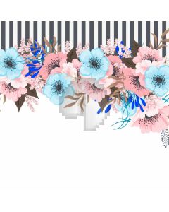 Flower Stripe Computer Printed Photography Backdrop AUT-618