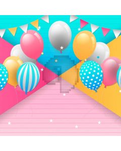 Ballon Flag Pink Computer Printed Photography Backdrop AUT-670