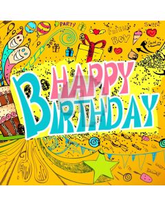 Birthday Graffiti Computer Printed Photography Backdrop AUT-671