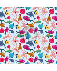 Sea Fish Shrimp Computer Printed Photography Backdrop AUT-675