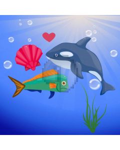 Sea Fish Shell Computer Printed Photography Backdrop AUT-676