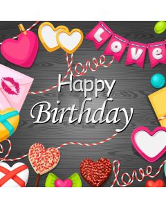 Birthday Flag Computer Printed Photography Backdrop AUT-706