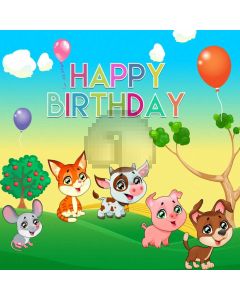 Birthday Animal Computer Printed Photography Backdrop AUT-720