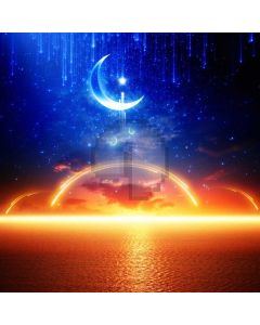 Moon Light Sea Computer Printed Photography Backdrop AUT-836