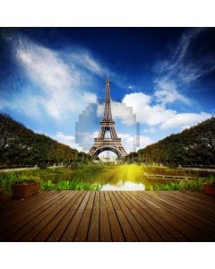 Tower Cloud Floor Lake Computer Printed Photography Backdrop AUT-838