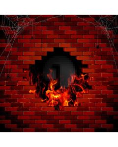 Brick Wall Fire Computer Printed Photography Backdrop AUT-901