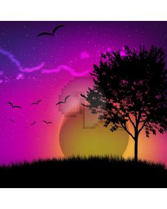 Tree Sun Computer Printed Photography Backdrop AUT-969