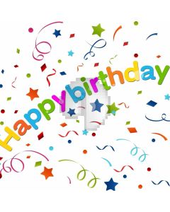 Birthday Star Computer Printed Photography Backdrop AUT-976