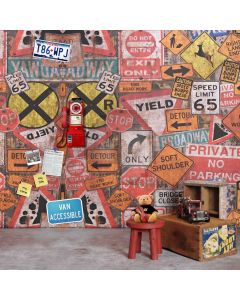 Traffic Signs Wall Computer Printed Photography Backdrop CM-6692