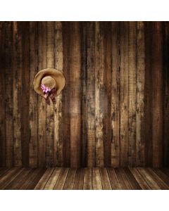 Wooden Wall And Hat Computer Printed Photography Backdrop CM-6719