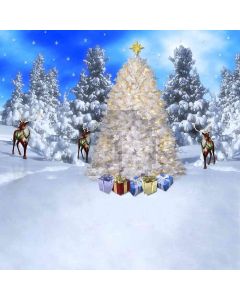 Tall Christmas Tree Computer Printed Photography Backdrop DGX-22