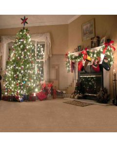 Xmas Tree Lights Computer Printed Photography Backdrop DGX-23