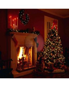 Warm Fireplace Computer Printed Photography Backdrop DGX-32