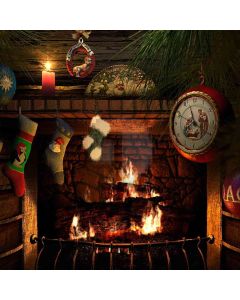 Stockings Near Fireplace Computer Printed Photography Backdrop DGX-35