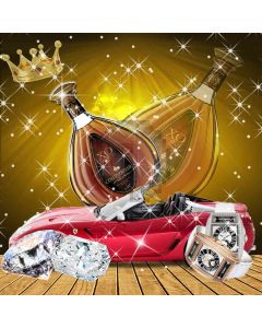 Luxury cars watches wine Computer Printed Photography Backdrop DGX-376