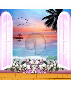 Stunning Scenery Outside The Window Computer Printed Photography Backdrop DGX-380