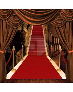 Indoor Red Carpet Stairs Computer Printed Photography Backdrop DGX-390