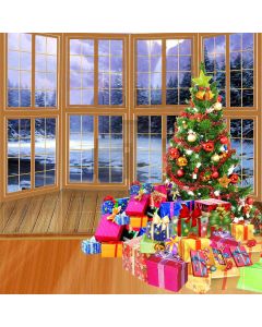 Stack Of Xmas Gifts Computer Printed Photography Backdrop DGX-451