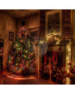 Warm Xmas Eve Computer Printed Photography Backdrop DGX-46